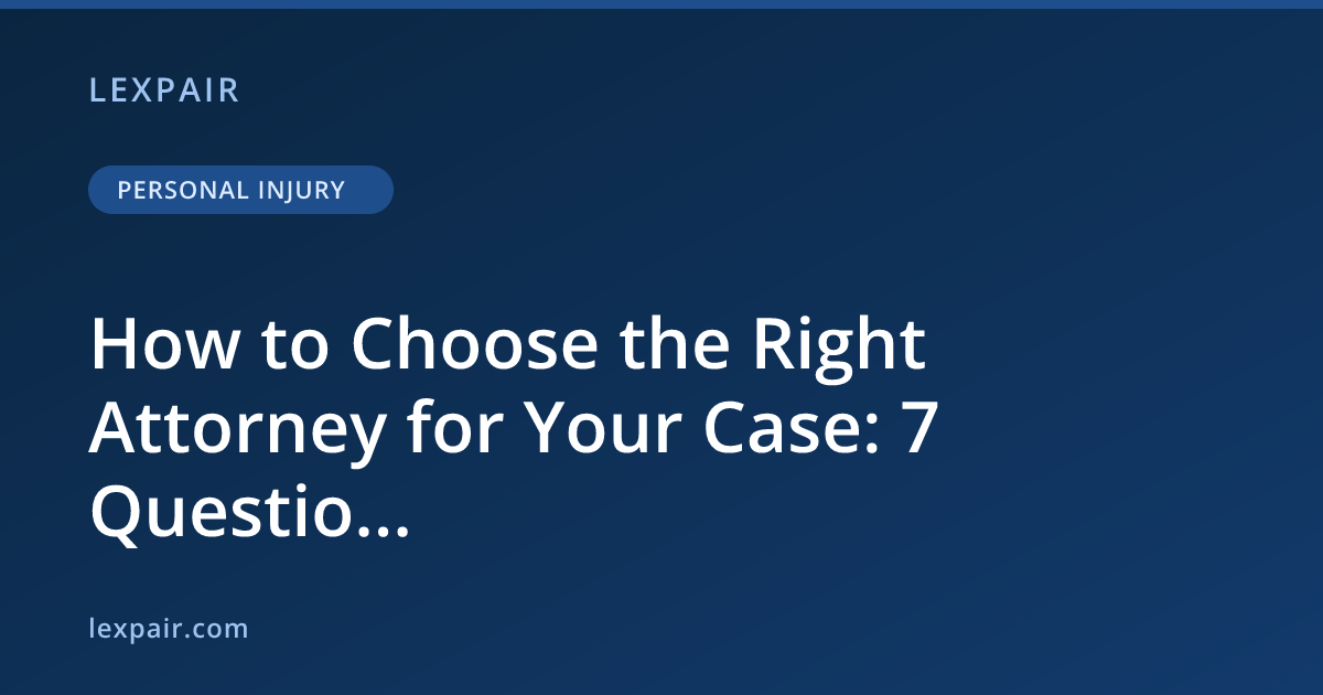 How to Choose the Right Attorney for Your Case: 7 Questio...